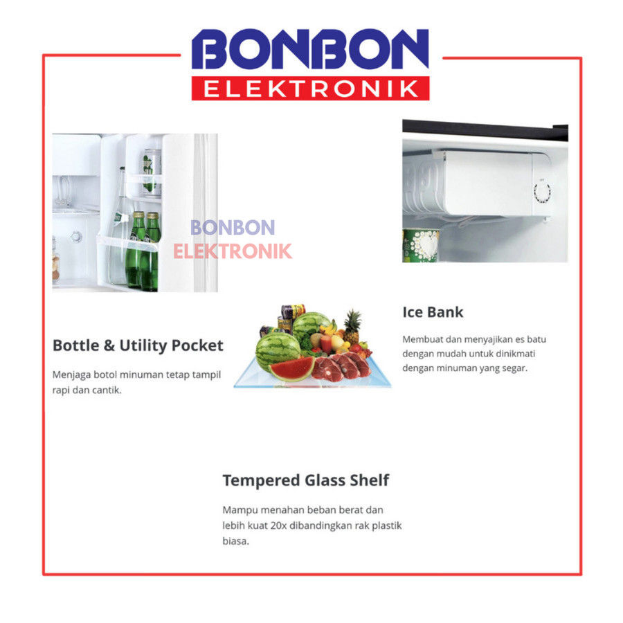 Thumbnail: Polytron Kulkas Mini / Portable Refrigerator PRH 51 R/X / PRH51 50L 65W