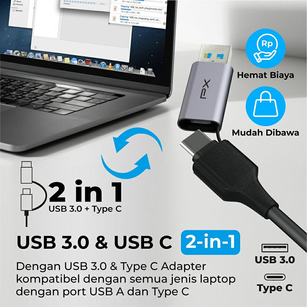 Thumbnail: PX UCH24 USB Hub Type C USB 3.0 Dual Connector USB Laptop Macbook
