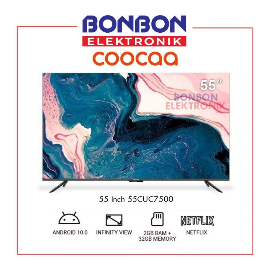 COOCAA LED Smart Android 10 TV 55 Inch 55CUC7500 4K UHD CUC7500