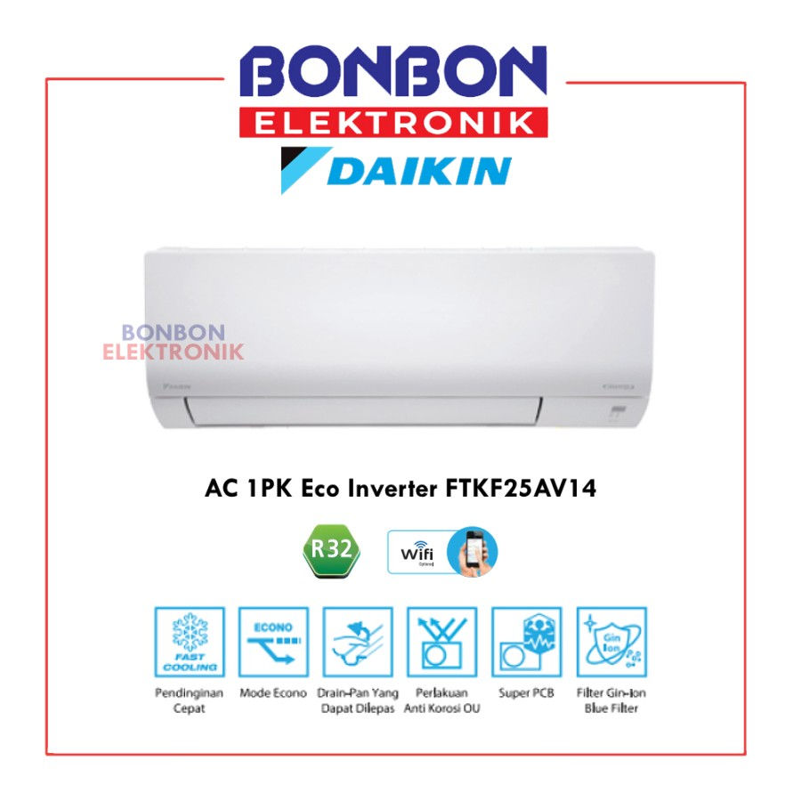 Daikin AC Split 1PK FTKF25AV14 / FTKF 25 AV14 EVO Inverter R23 WIFI