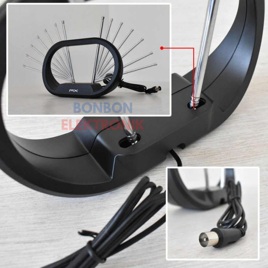 Thumbnail: PX Antena TV Dinding Digital Analog Indoor DVB T2 UDA-3000A