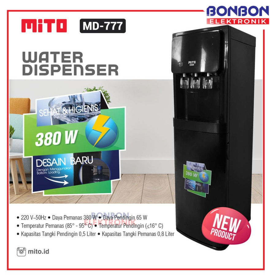 Thumbnail: MITO Dispenser Galon Bawah MD-777 / MD 777 Hot Normal Cold