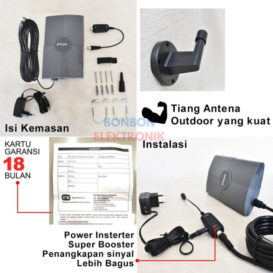 Thumbnail: PX Antena TV Indoor/Outdoor Antena Digital Analog DA-5120 / DA5120