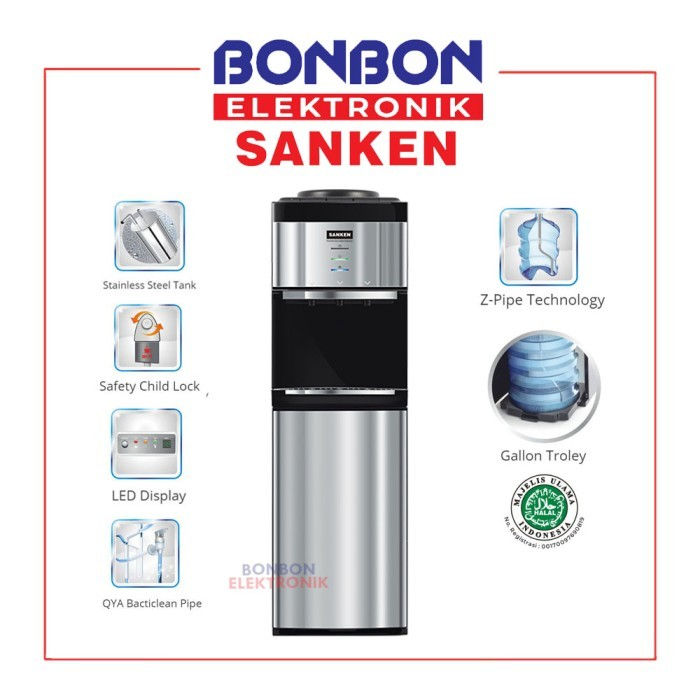 Sanken Dispenser Duo Galon HWD-Z980SBK / HWDZ980SBK / HWD-Z980 SBK