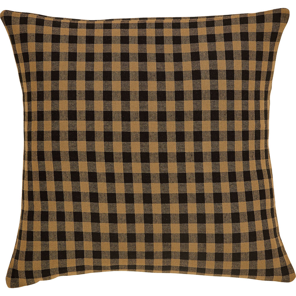 Thumbnail: Black Check Pillow Fabric 16x16