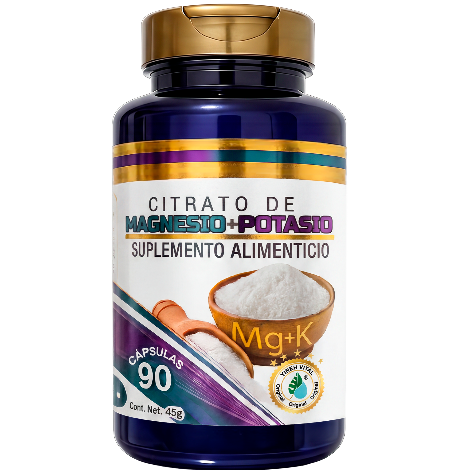 Fórmula CITRATO DE MAGNESIO+POTASIO | 90 cápsulas Yireh Vital