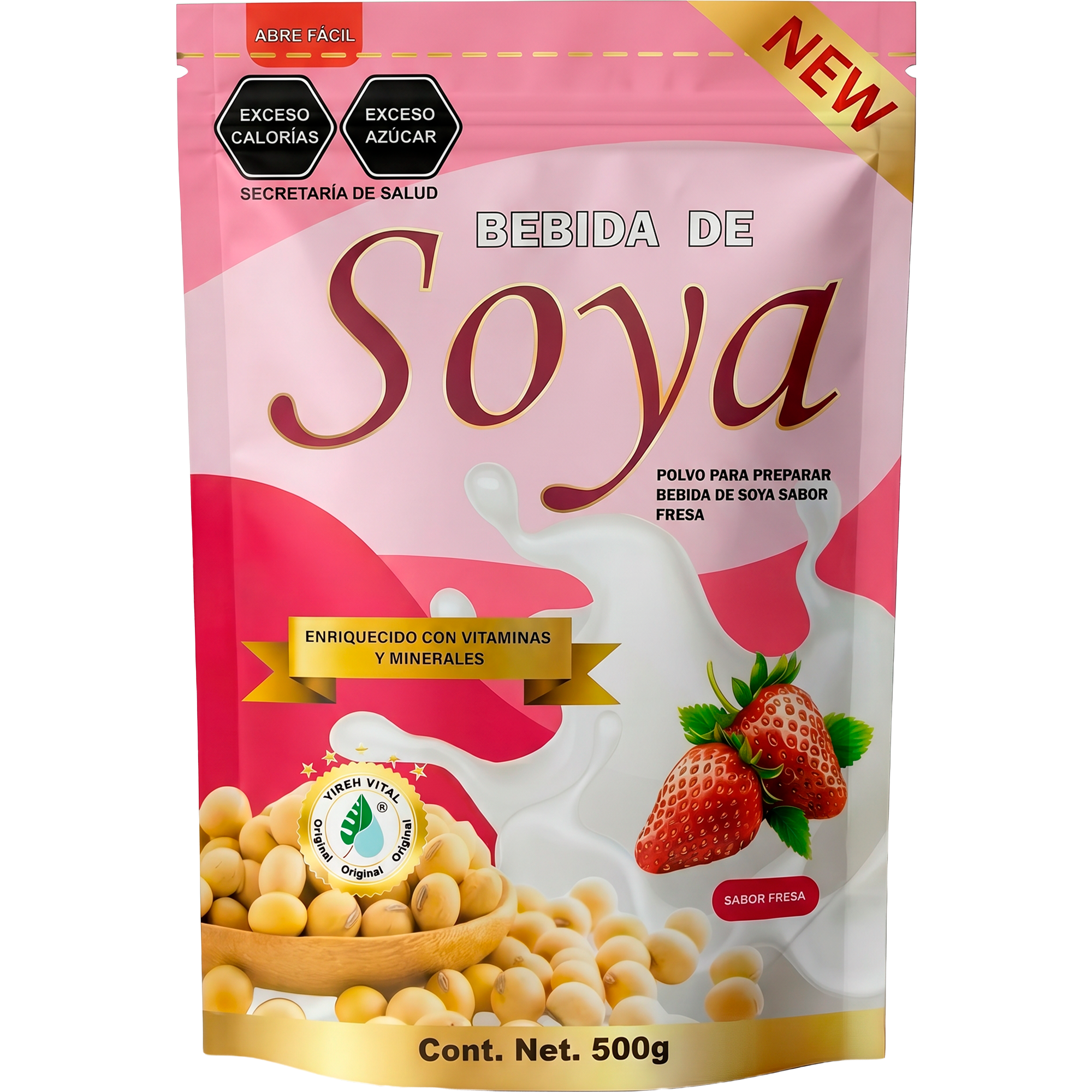 Fórmula BEBIDA DE SOYA FRESA | 500g Yireh Vital
