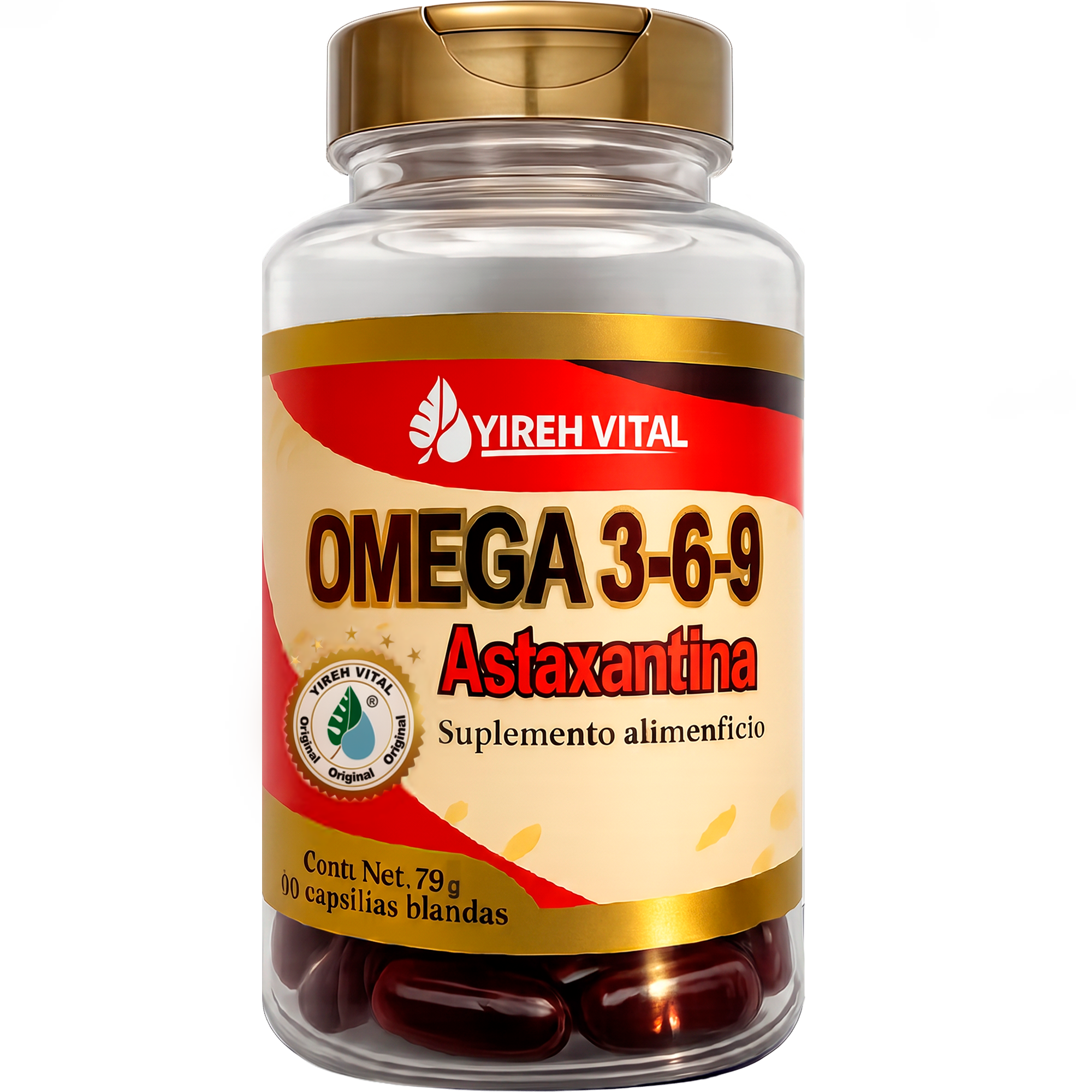 Fórmula OMEGA 3-6-9 Y ASTAXANTINA | 60 cápsulas Yireh Vital