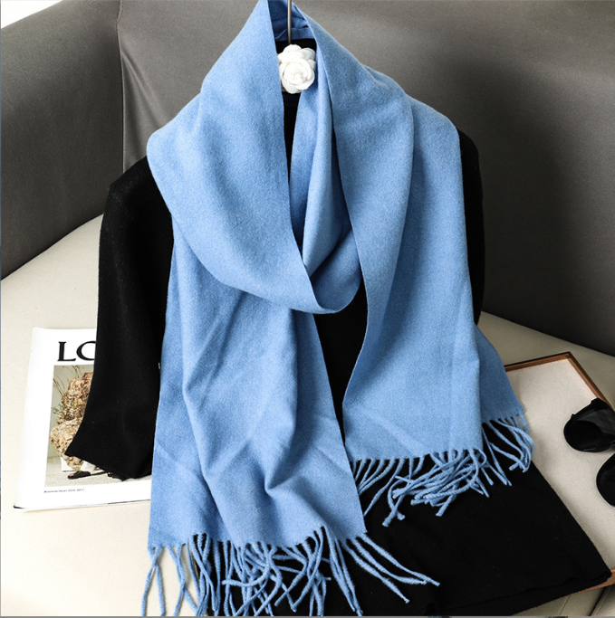 Thumbnail: 62Color Solid Women Winter Scarf Warm Thicken Cashmere Shawl Outdoor Fashion