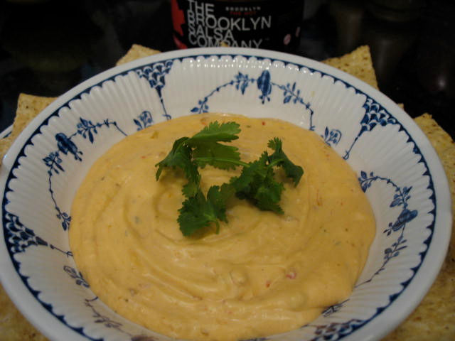 Bowl of Chile con Queso - spicy cheese sauce for dipping