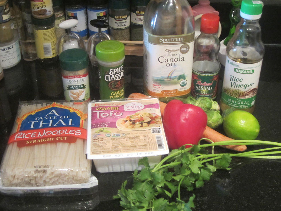 Ingredients for making stir fry