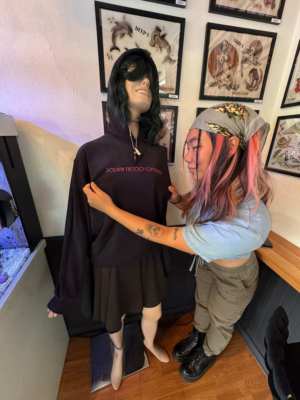 The mannequin in the lobby