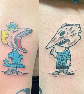 Cartoon tattoo by mike