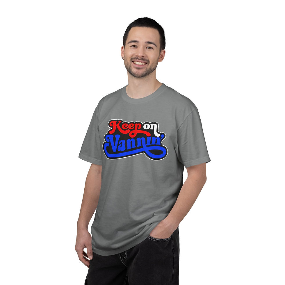 Thumbnail: T-Shirt (Comfort Colors) — DropJaw Vans - "Keep on Vannin'" — *USA LOGO*