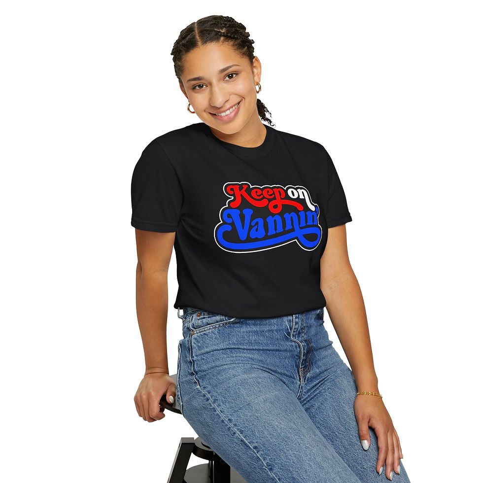 Thumbnail: T-Shirt (Comfort Colors) — DropJaw Vans - "Keep on Vannin'" — *USA LOGO*