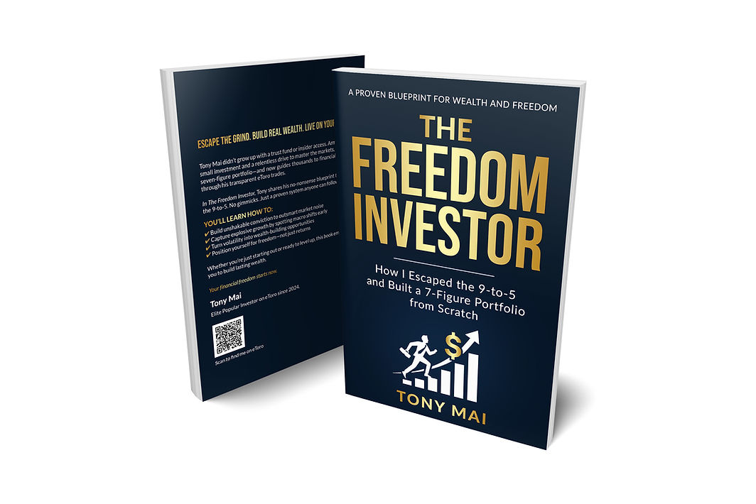 Cover of The Freedom Investor book by Tony Mai, a guide to long-term investing and financial freedom