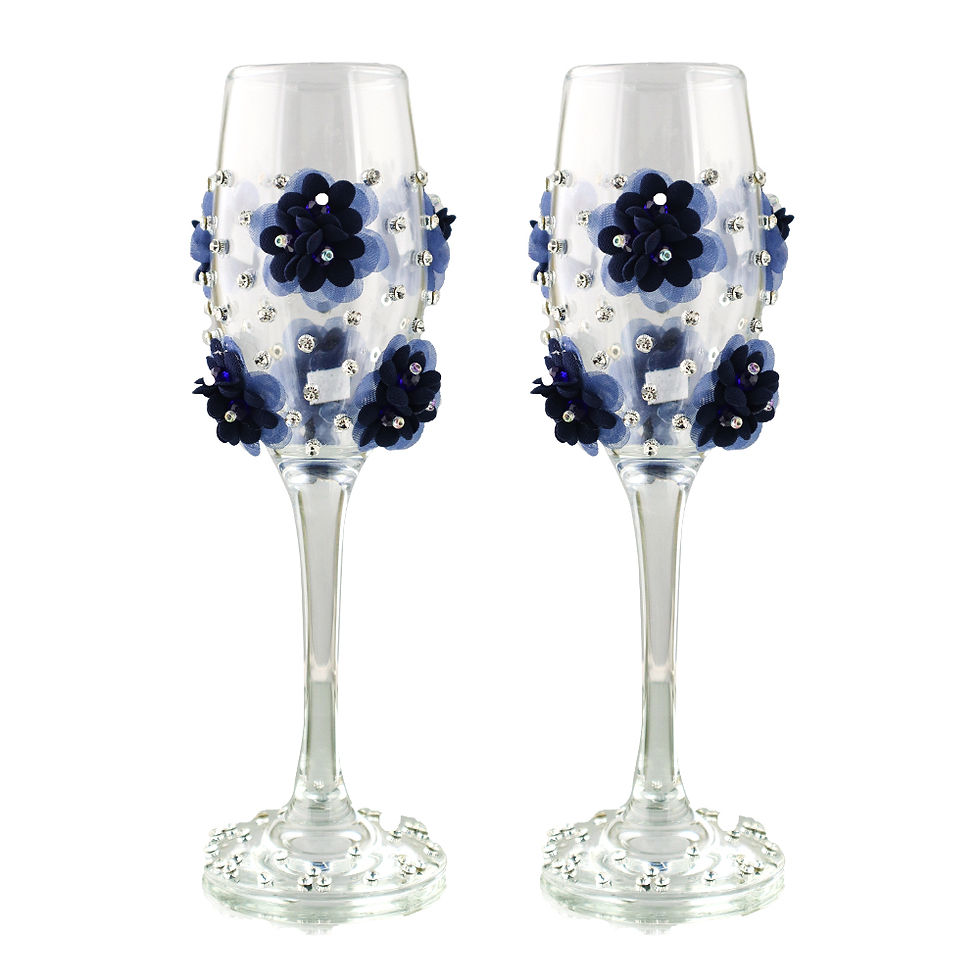 Elegant Champagne Glass Set(FLORAL)