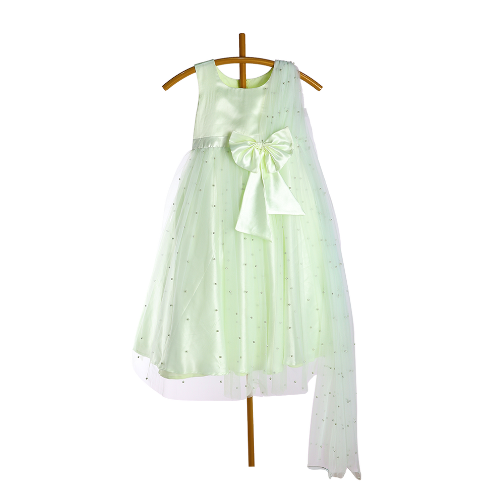 Green Net with Tail Children’s Frock