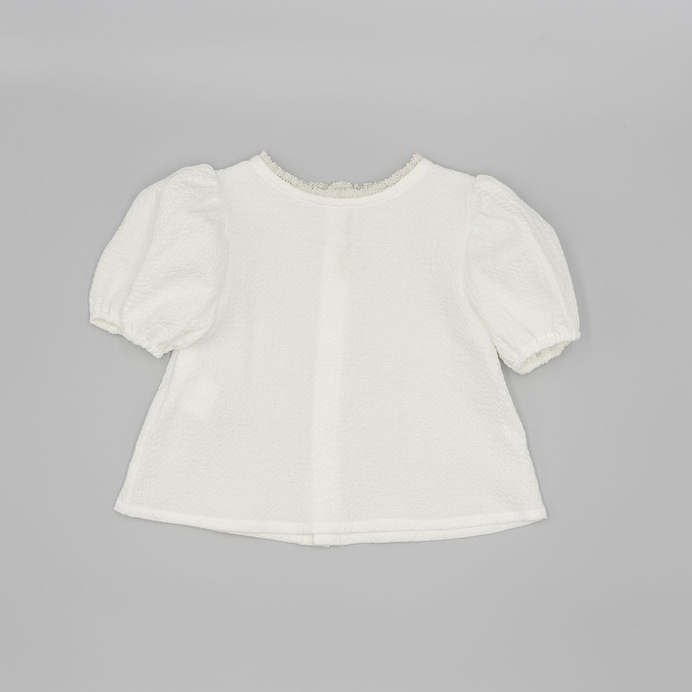 Miniatura: BLUSA PIQUE MANGA FAROL CON PUNTILLA EN EL CUELLO