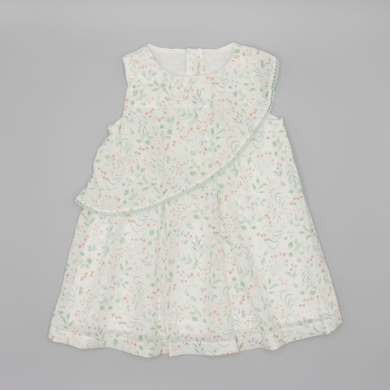 VESTIDO ORGANZA ESTAMPADO HOJAS