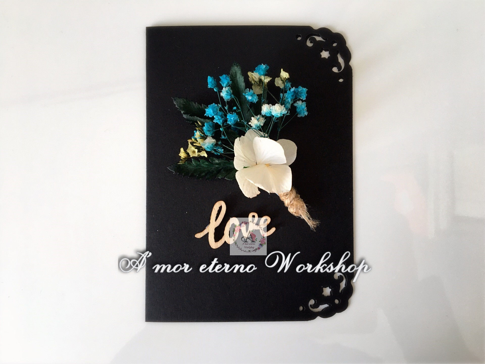 Mother's Day card, Thank you card, dried flowers mini bouquet card, birthday