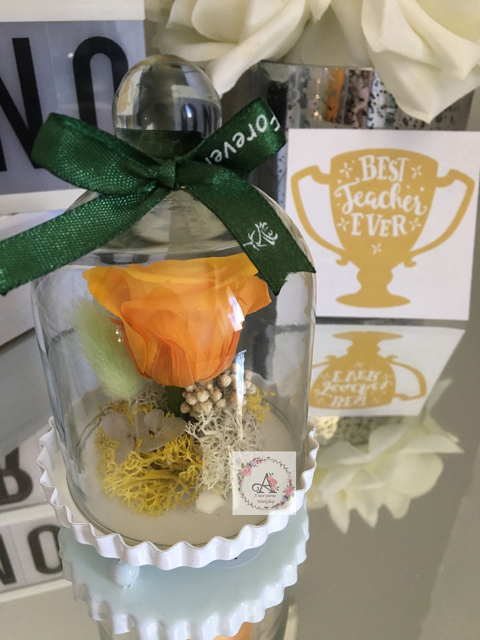Thumbnail: Forever rose cute mini belle jar dome, unique gift for girlfriend, wife, mum