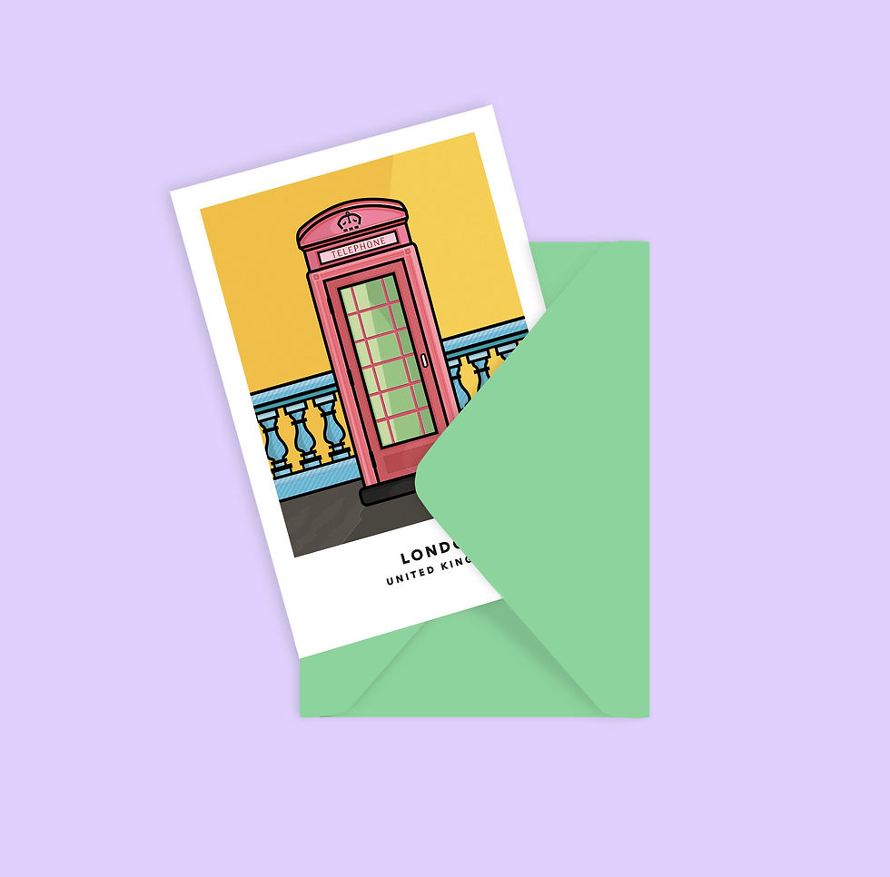 Thumbnail: London Phone Box - Blank Greetings Card