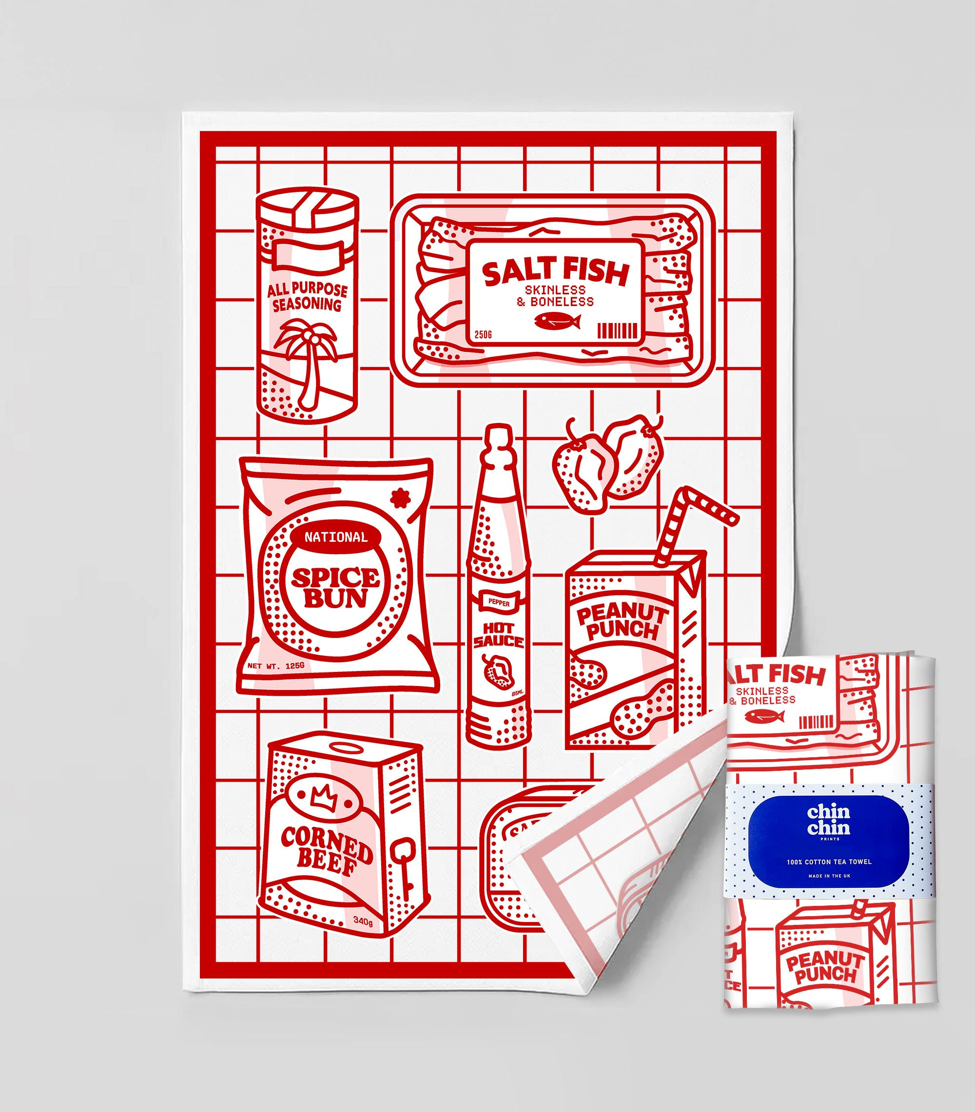 Caribbean Pantry Illustration Tea Towel