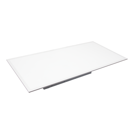 White LED panel, angled view, highlighting modern and energy-efficient lighting. led commercial lighting solutions.
