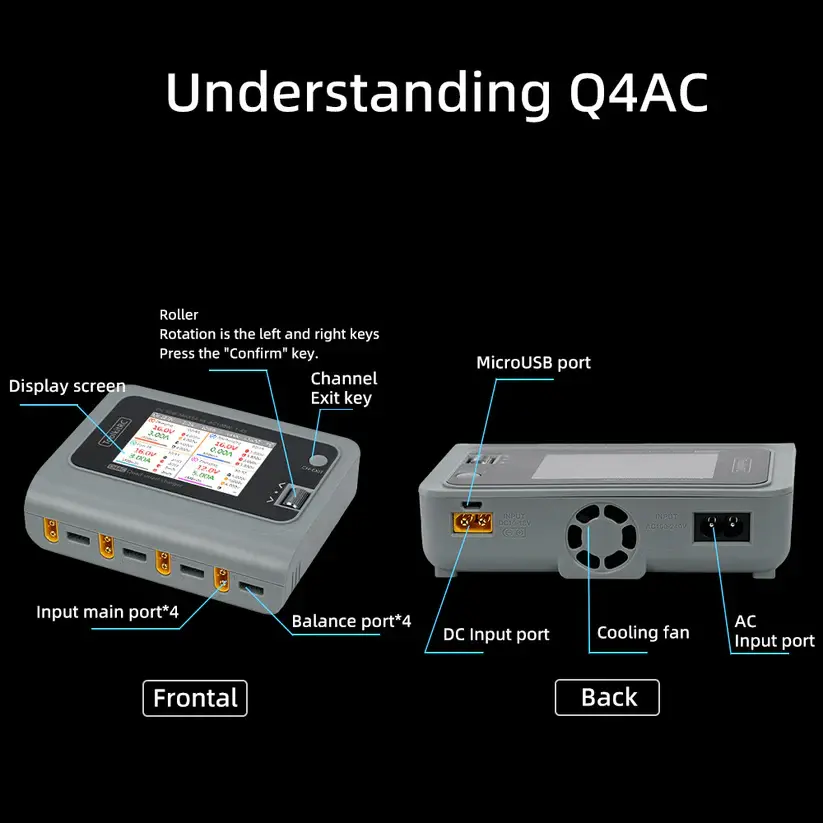 Miniaturbild: Fly Wing Q4AC 1-4S symmetrisches Li-Po-Akkuladegerät 100W-200W