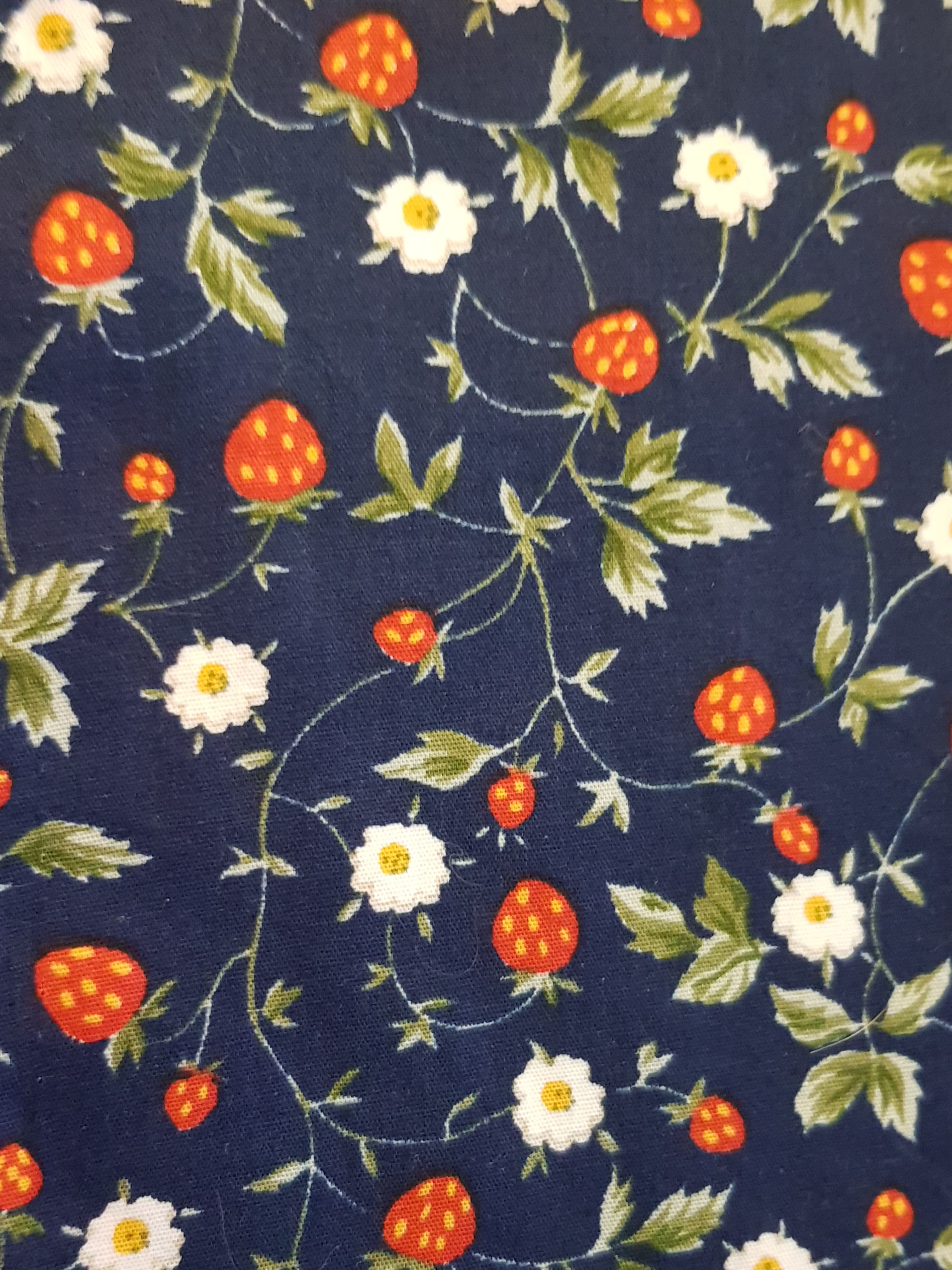 Navy strawberries beeswax wrap