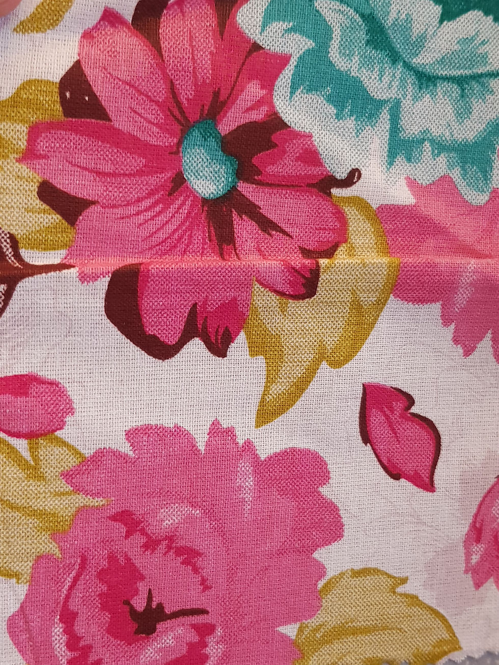 Pink and Teal Flower beeswax wrap