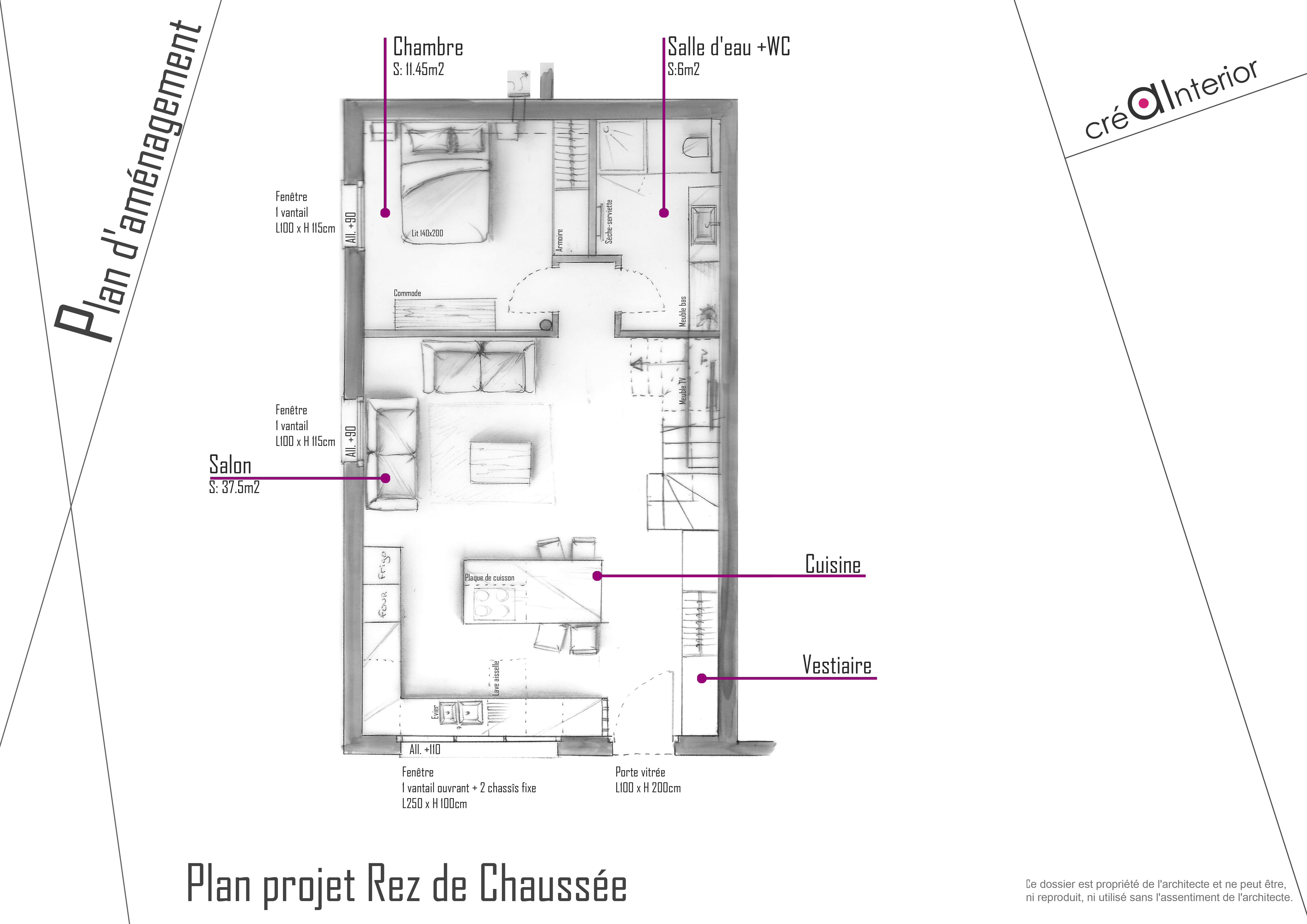 Plan projet rez-de-chaussée