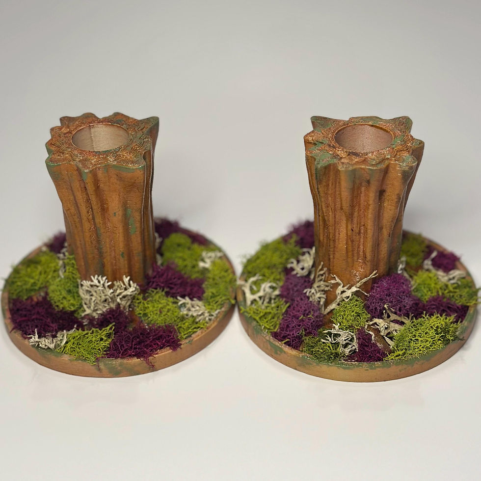 Thumbnail: Whimsical Tree Stump Candlestick Holders