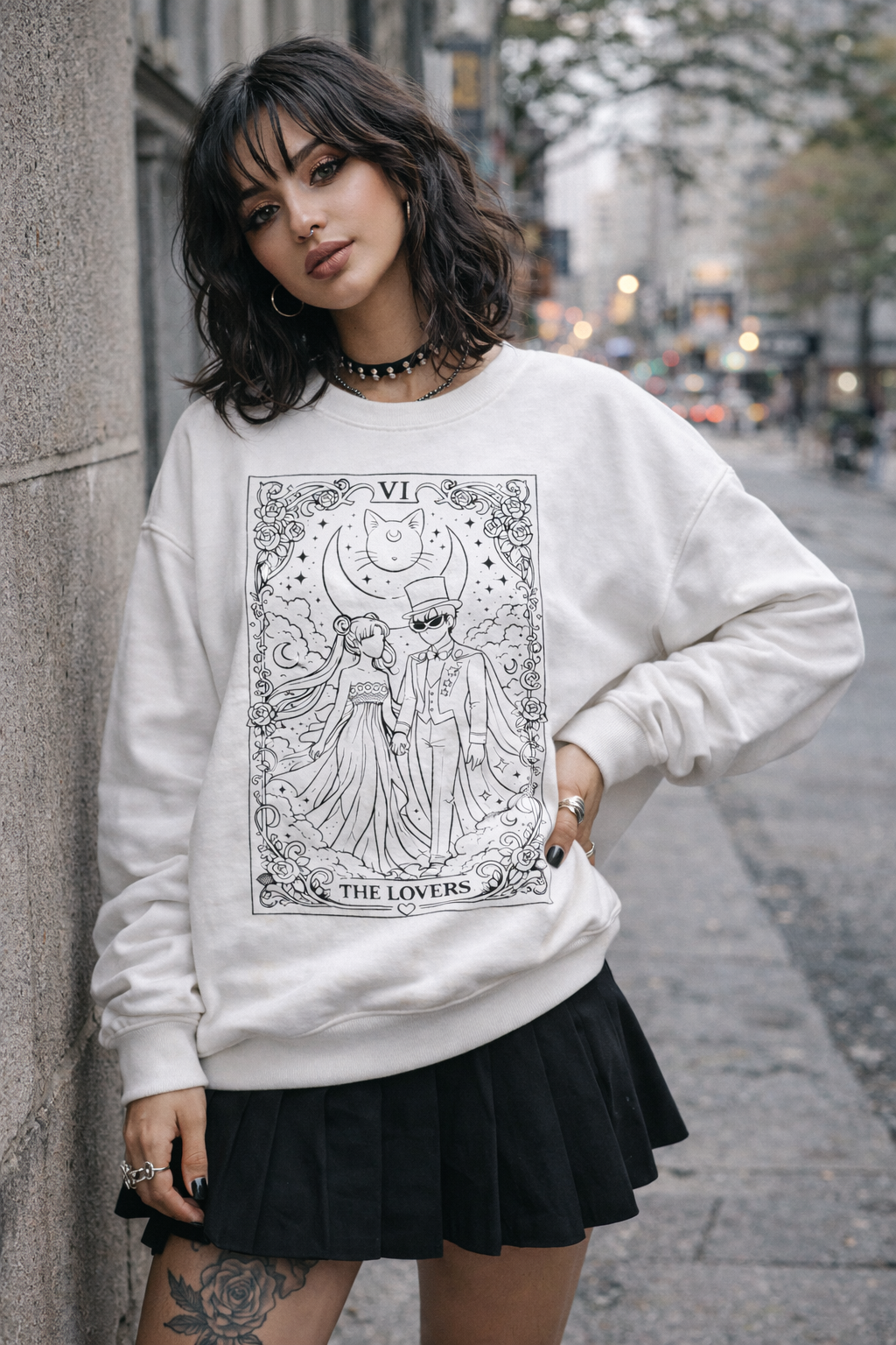 Sailor Moon & Tuxedo Mask Tarot Sweatshirt – Anime Lovers Arcana Crewneck