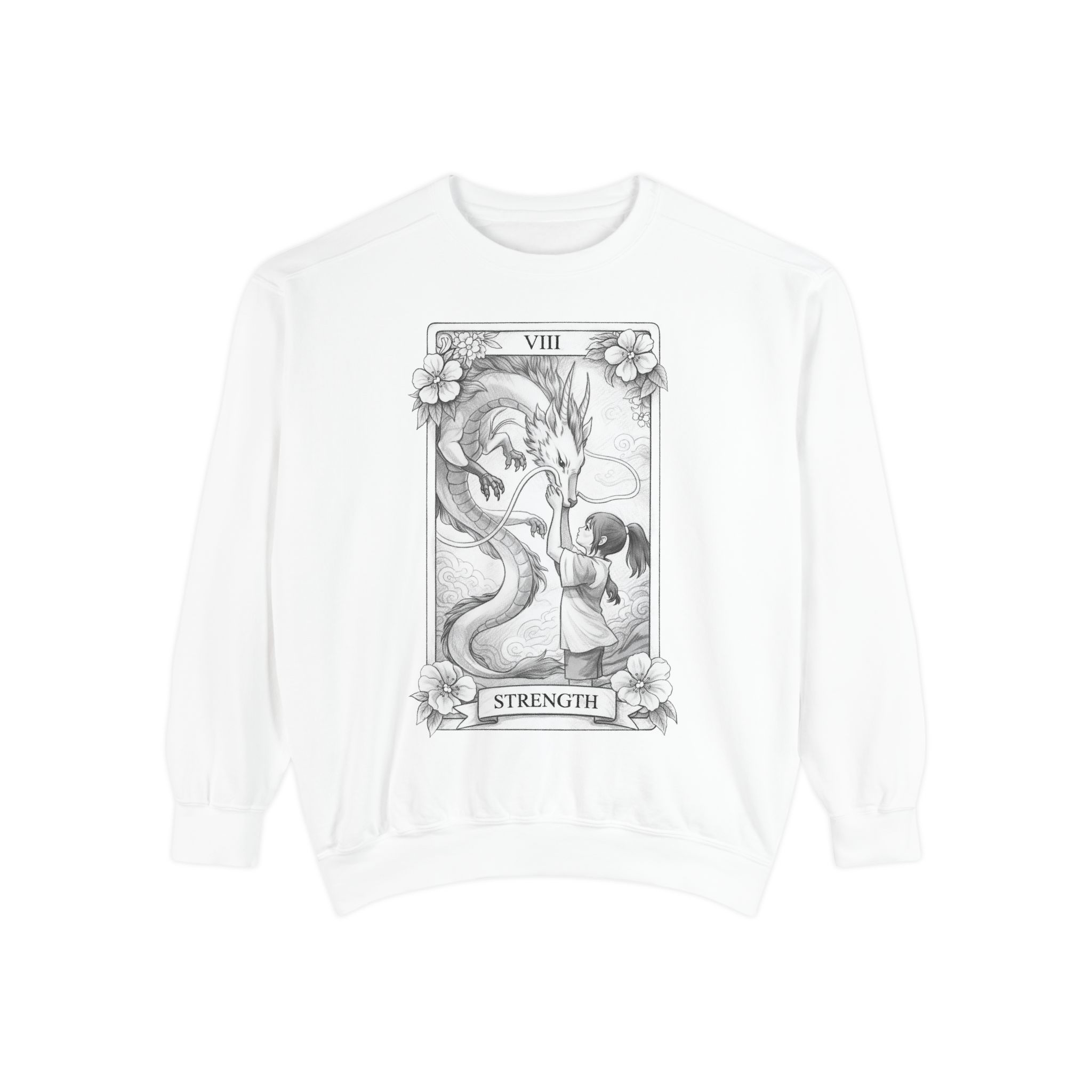 Tarot 'Strength' Sweatshirt — Vintage Spirited Away Illustration