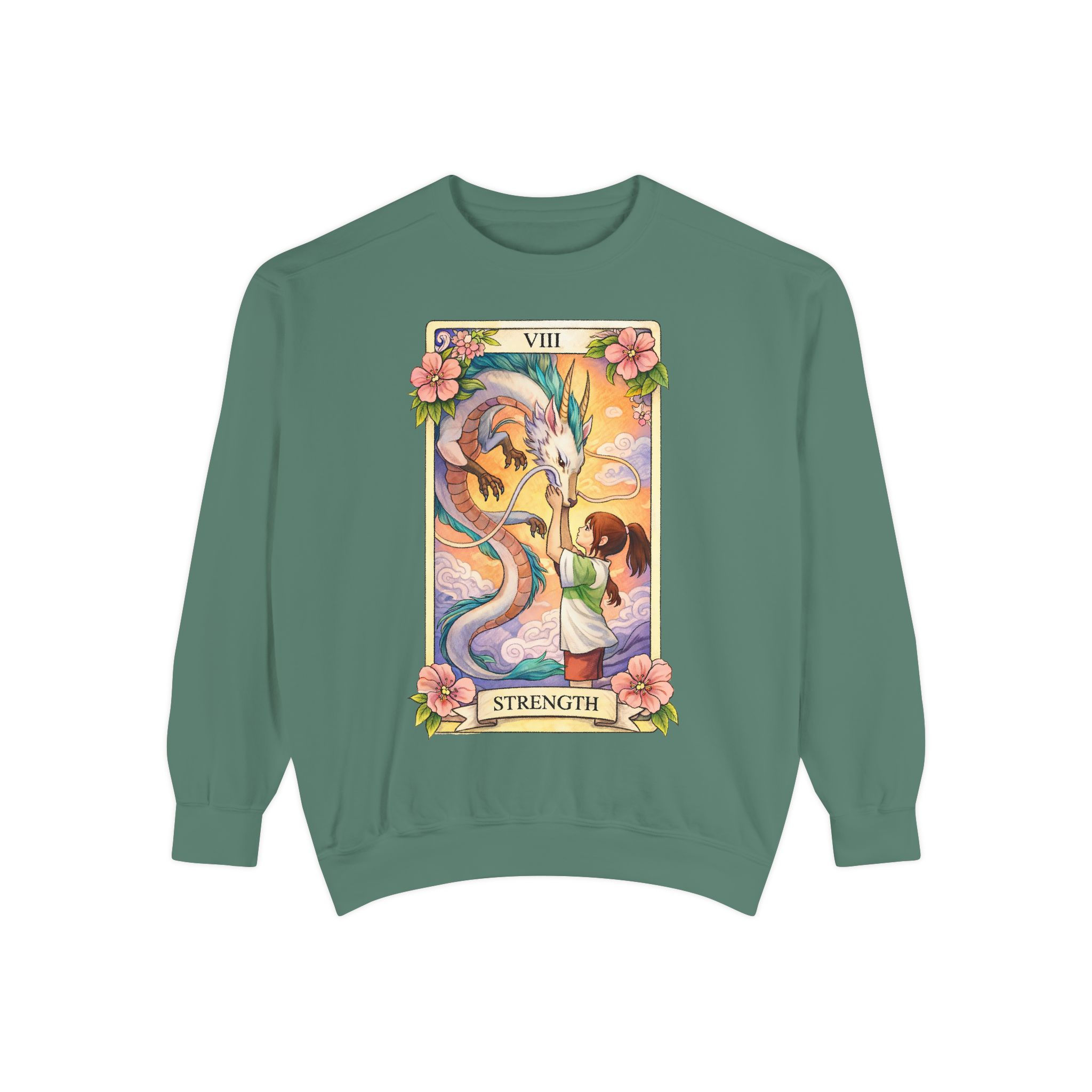 Strength Tarot Sweatshirt — Mystical Spirited Away Illustration Crewneck