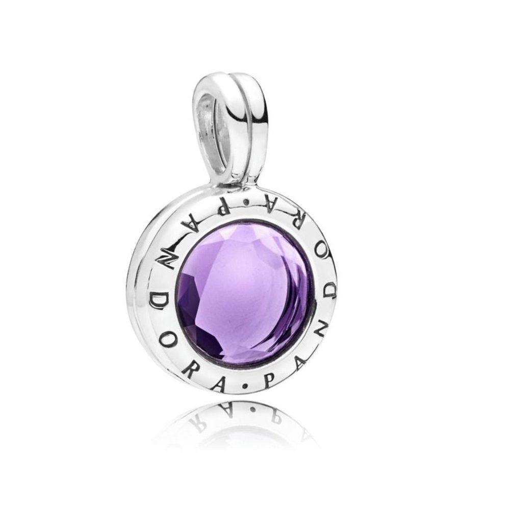 Berloque Petite Locket Facetado Roxo - Prata 925