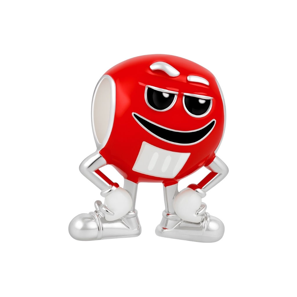 Berloque Chocolate MMs Vermelho - Banhado