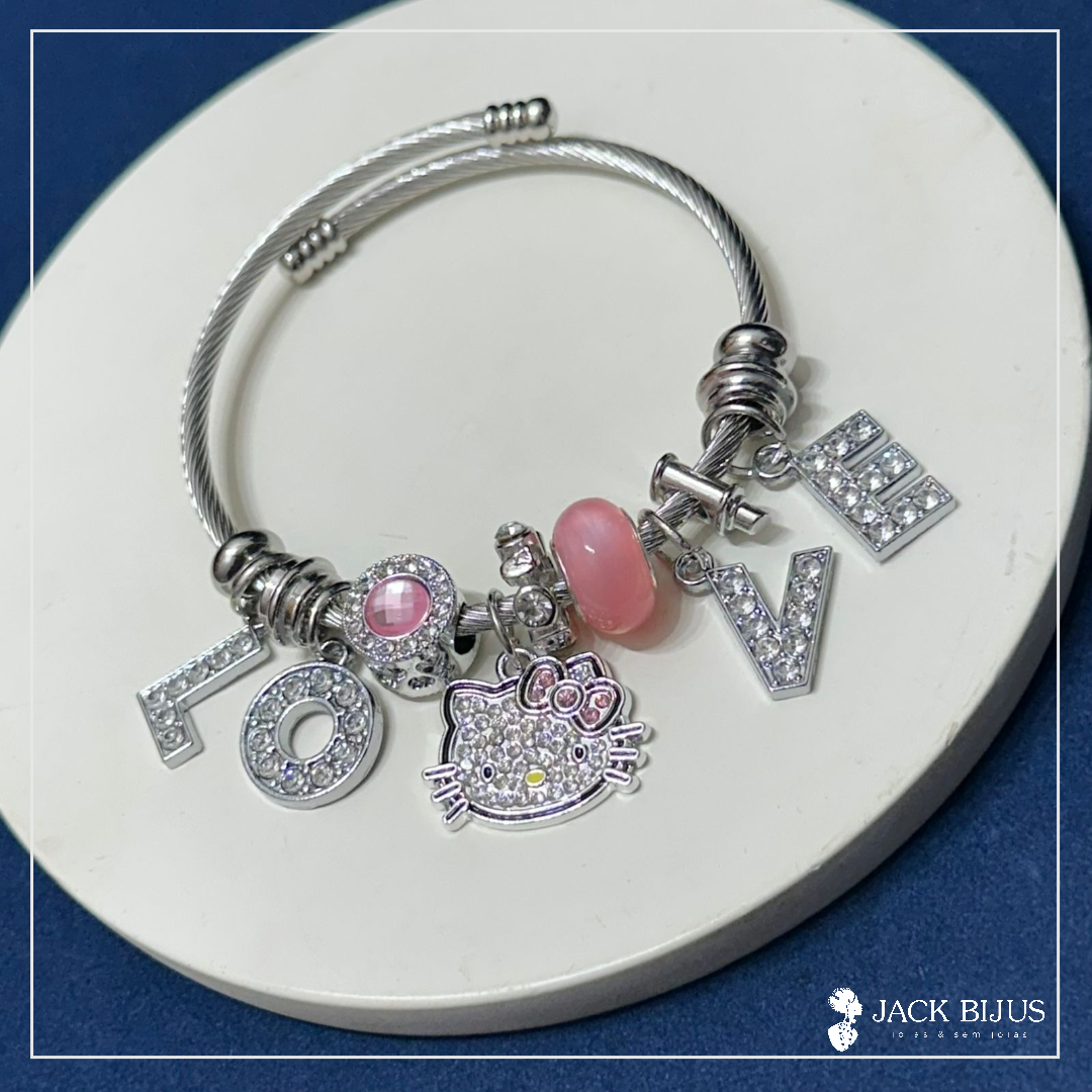 Bracelete Completo Love Hello Kitty