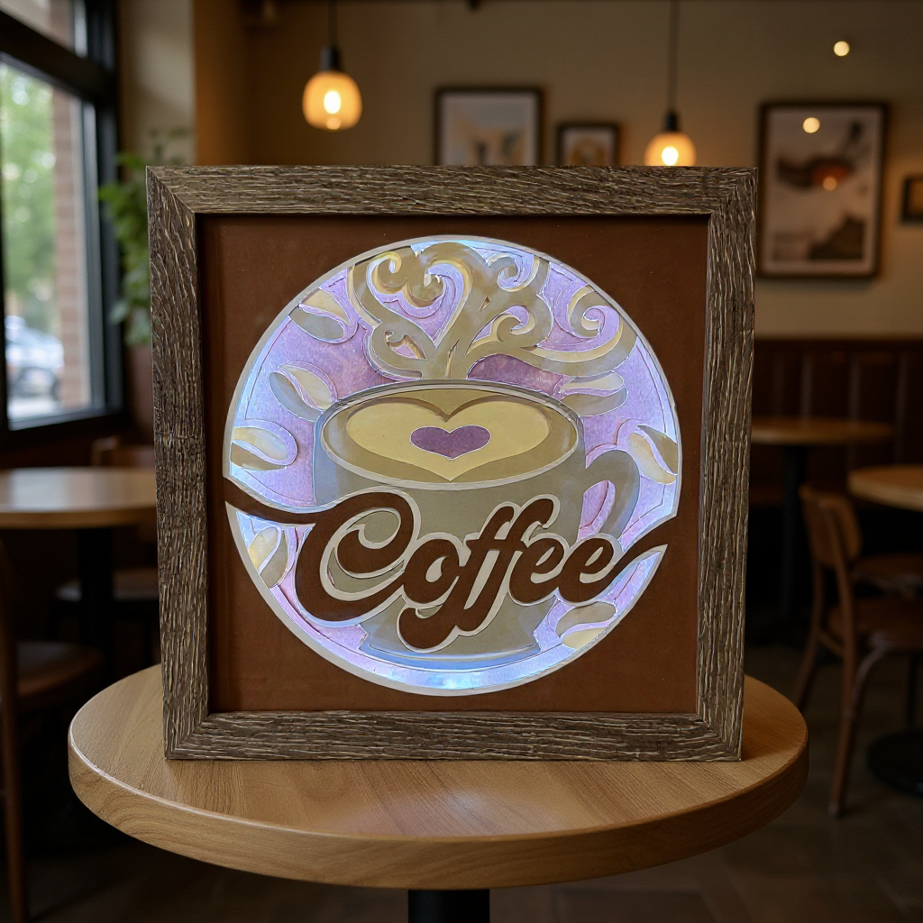 Coffee Multicolor Lighted Shadowbox