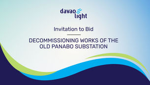 INVITATION TO BID: DECOMMISSIONING WORKS OF THE OLD PANABO SUBSTATION