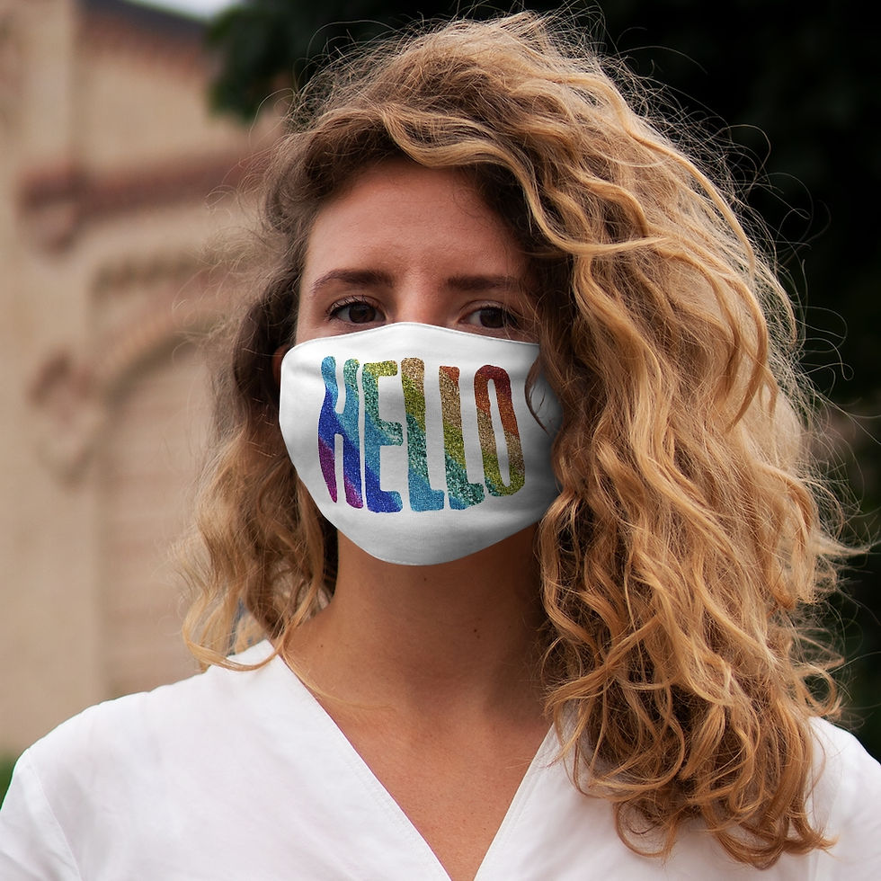 Thumbnail: Rainbow Hello Snug-Fit Polyester Face Mask