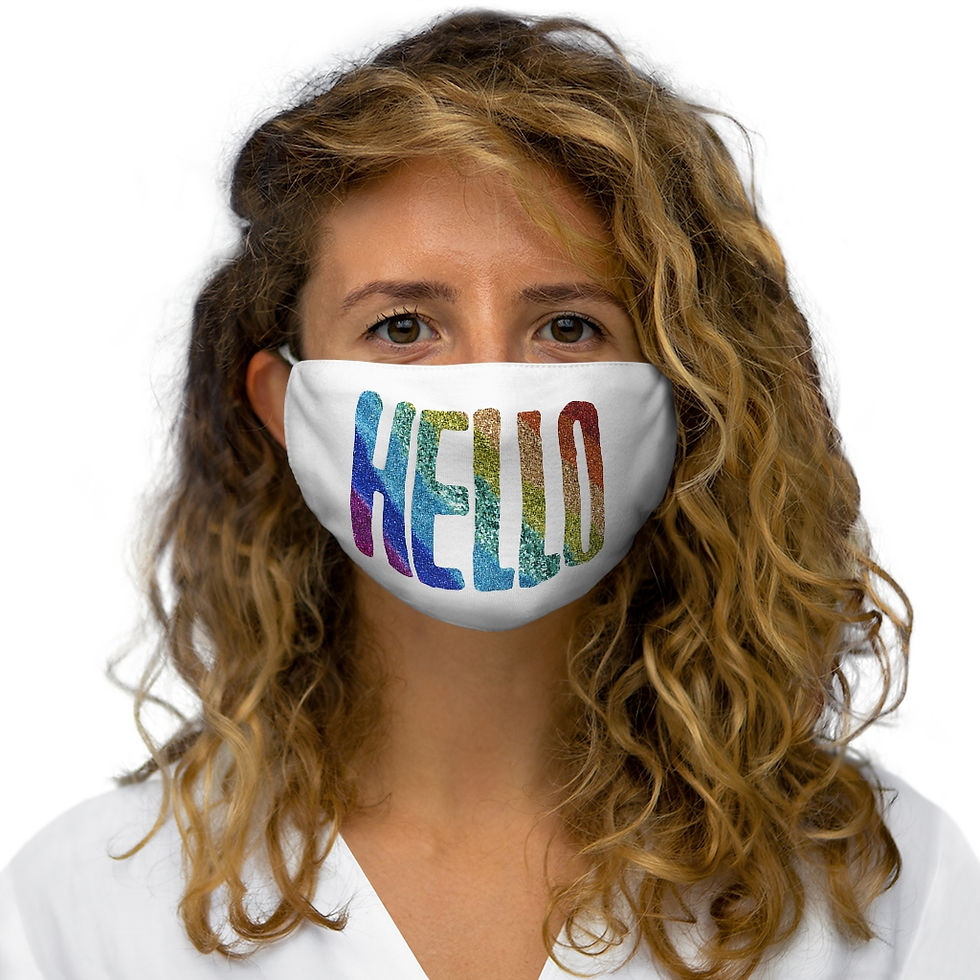 Thumbnail: Rainbow Hello Snug-Fit Polyester Face Mask