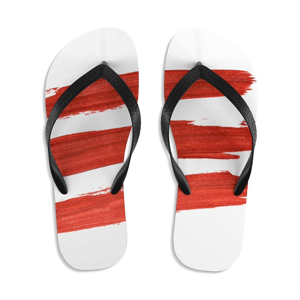 Thumbnail: Red Stripe Unisex Flip-Flops