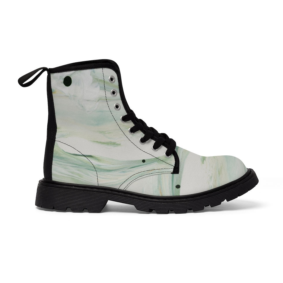 Thumbnail: Green Marble Men's Canvas Boots