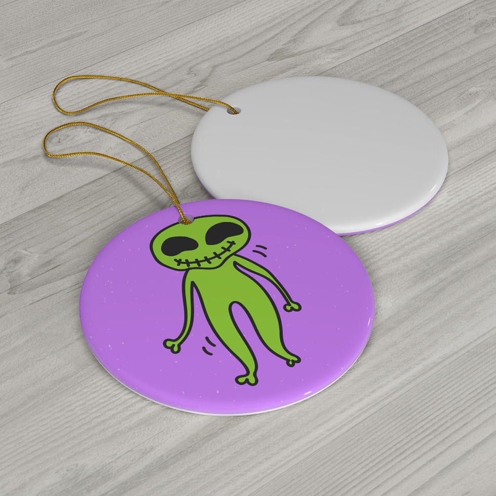 Thumbnail: Alien Round Ceramic Ornament