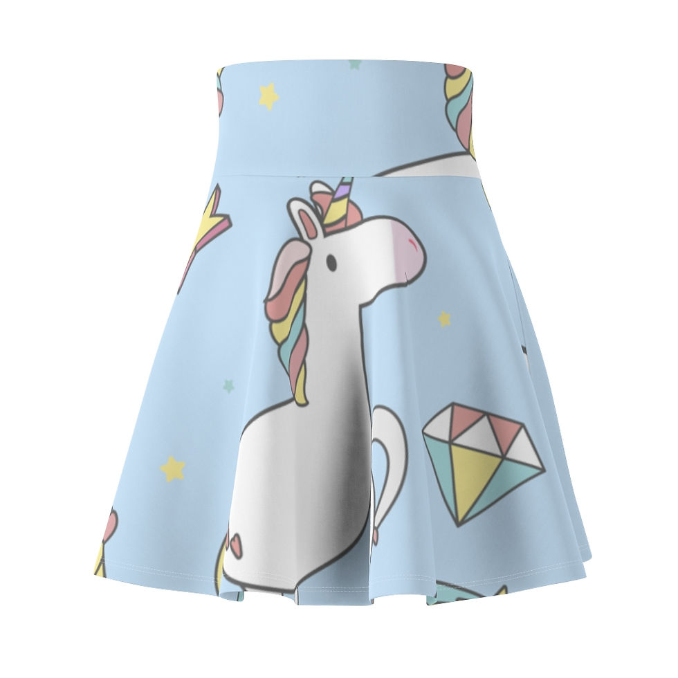 Thumbnail: Rainbow Unicorn Women's Skater Skirt