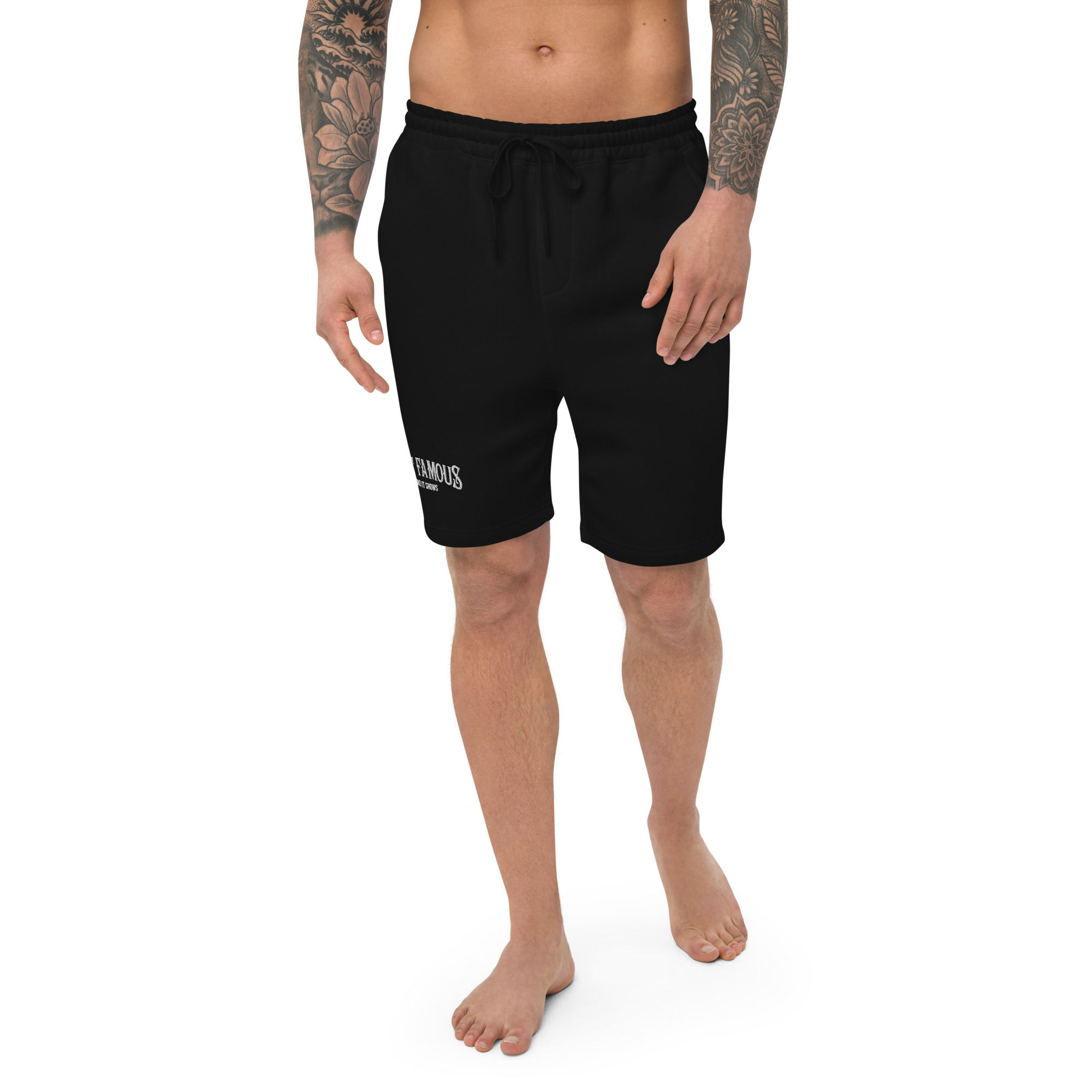 Not Famous Embroidery Men's fleece shorts