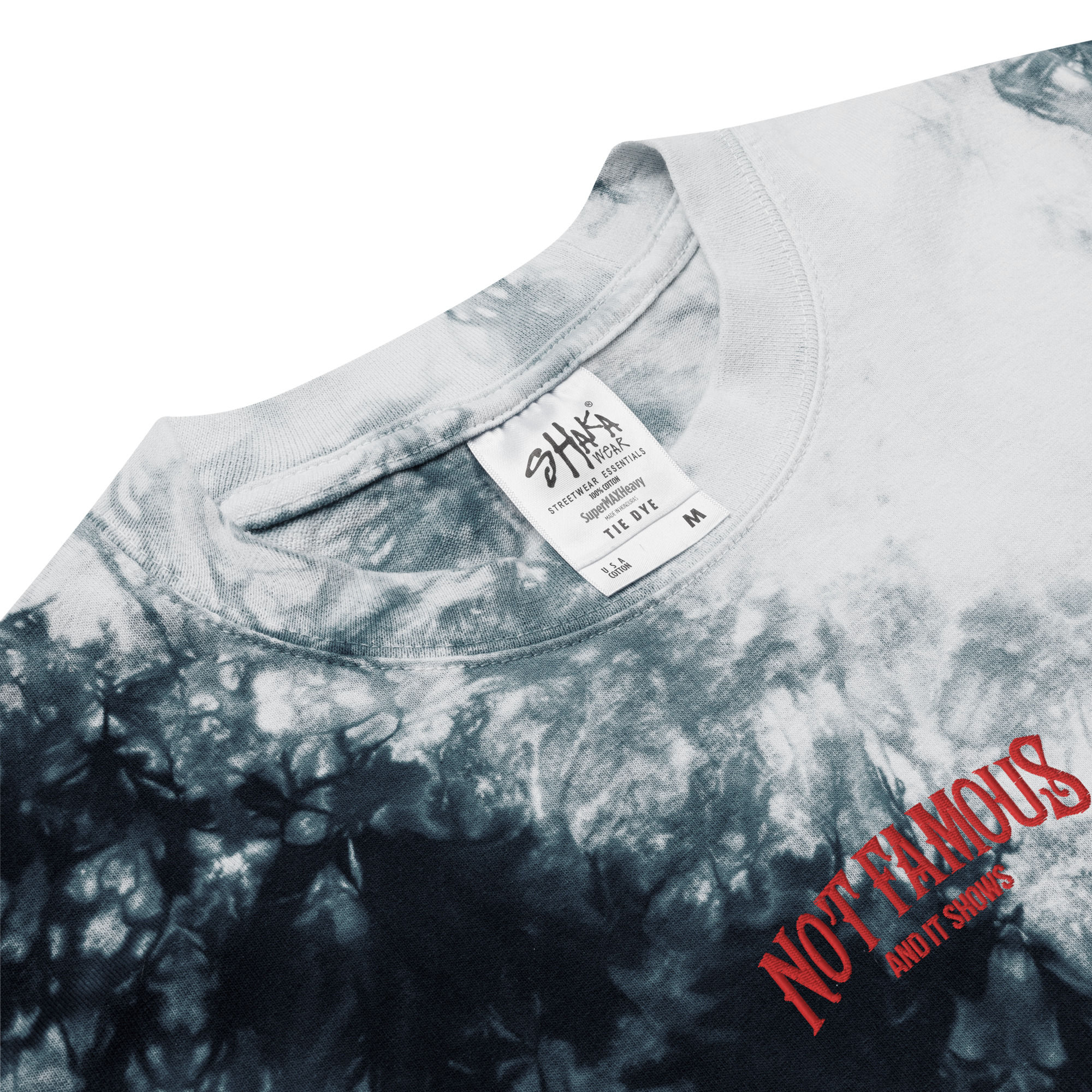 Not Famous Embroidery Oversized tie-dye t-shirt